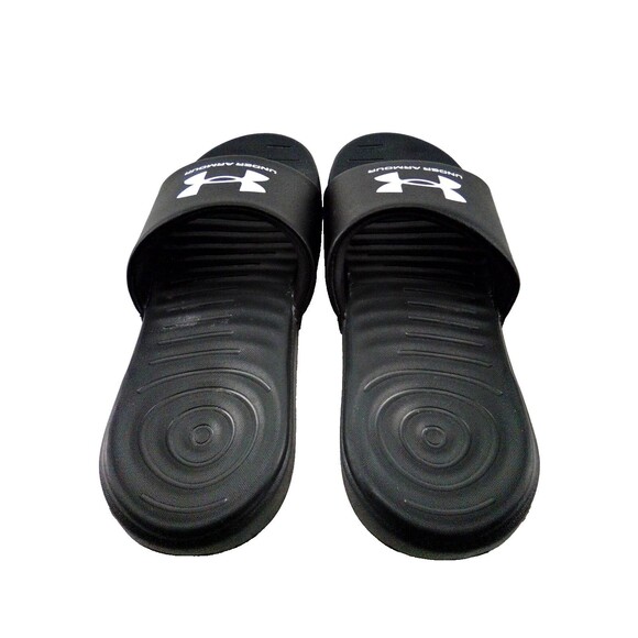 Under Armour  Black/White Unisex Rubber Sliders Padded Comfort Insoles Size 7 - Picture 3 of 6